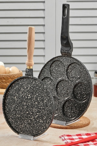 Polochef Granit Gözleme Ve Pankek Tavası Set Siyah
