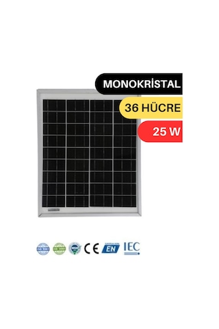 Lexron 25 W Watt Monokristal Güneş Paneli