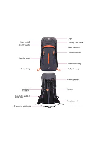 Neevoyu 50l Suv Outdoor Sırt Çantası - Nefes Alabilir, Su Geçirmez, Hafif Ve Dayanıklı Spor Çantası Gri