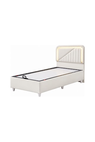 Baza Seti, Lyon Ledli Tek Kişilik Baza Başlık Maxi Yatak Seti - 100x200 Cm 100 x 200 CM