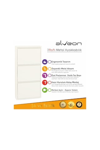 Alv-10003 Alveon Metal Ayakkabılık Beyaz