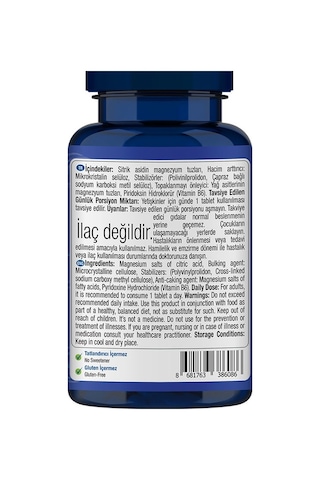 One Up Magnezyum Sitrat B6 Vitamini P5P 60 Tablet Aromasız