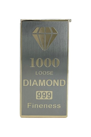Özel Tasarım 1000 Loose Diamond 999 Fineness Metal Çakmak - Hediye Kutulu Ve Yedek Taşlı Sarı