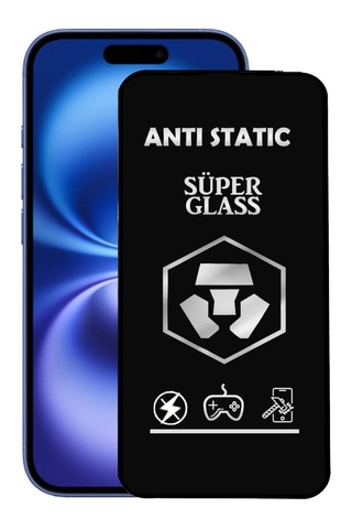 Apple Uyumlu iPhone 16 Anti Static Toz Tutmaz Çerçeveli Ekran Koruyucu