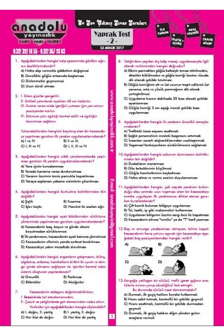 Sürücü Eğitim Yaprak Test Sürücü Kursu Yaprak Test !! 800 Soru !!