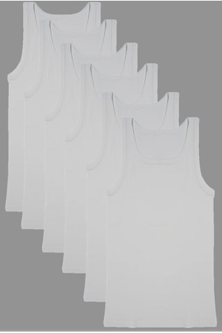 Baytaş Beyaz %100 Pamuk Erkek Penye Atlet 6 Adet Beyaz