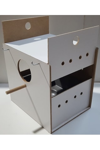 Muhabbet Yuvalik-çi̇ft Sürgülü - Plasti̇k Folluk -Ahşap Mdf Yuva