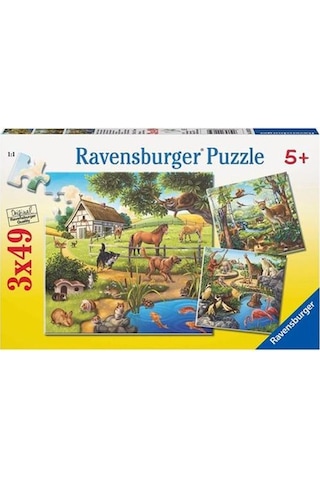 Ravensburger Dağ Hayvanları 3X49 Parçalı