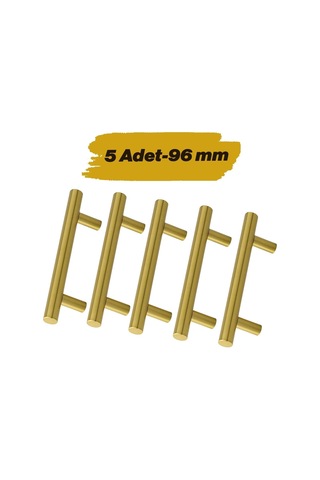 Mobilya Mutfak Çekmece Dolap Dolabı Kulbu Kulpu Kulpları 96 Mm - 9.6 Cm Gold Altın Metal 5 Adet Çok Renkli