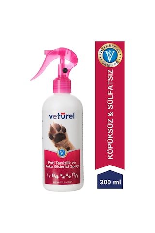 Veturel Kedi Tüy Köpek Pati Temizleme Parfümsüz Koku Giderici Bakım Spreyi 300 ML