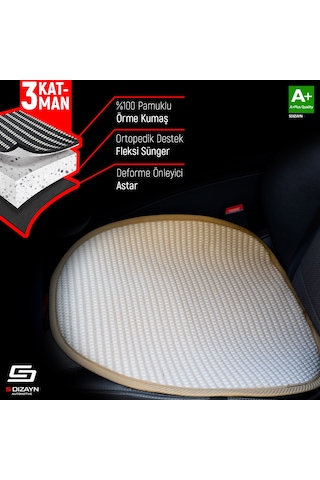 Oto Koltuk Koruyucu Minder Krem Universal 2+1 Parça Ön Arka A+ Kalite