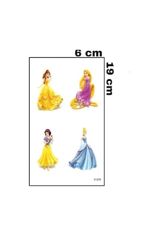 Pamuk Prenses Sindiella Rapunzel Geçici Dövme Çok Renkli