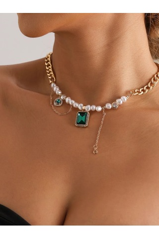 Proshik Yapay İnci Zincirli Kolye Odevr 376670545