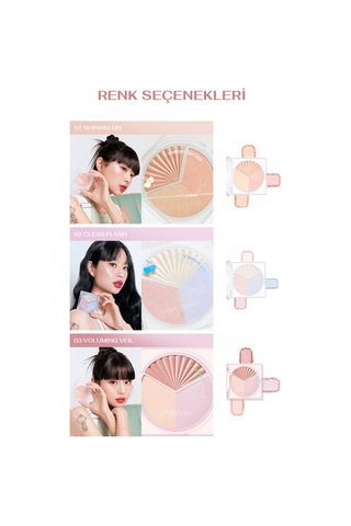 İnci Işıltıları İçeren Aydınlatıcı Paleti Perıpera V Highlighter Ad 003 Voluming Veil 62530052