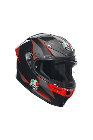 Agv K6 S MPLK Slashcut Blk Gri Kırmızı Motosiklet Kaskı.