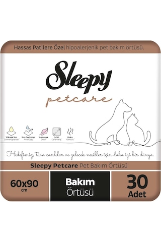 Ayrex Sleepy Petcare Pet Bakım Örtüsü 60x90 Cm 30 Adet