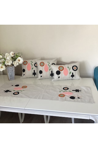 Punch İşlemeli Dekoratif Kırlent Kılıfı Takım 4'lü Set Karışık/Çok Renkli