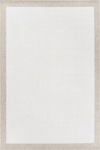 Hoom Rugs Lora 3204 Bej Çerçeveli Pamuk Taban Hav Toz Vermez Sisal Halı