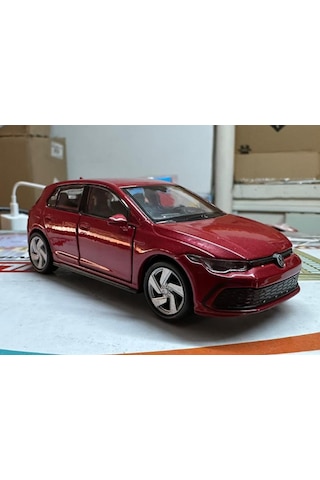 Oyuncak Metal Model Araba 1/36 Çek Bırak Vw Golf 8 Gtı Kırmızı