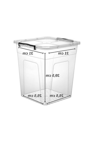 Kilitli Kapaklı Şeffaf Saklama Kutusu - 30 Litre 0