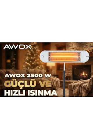 Awox Ecotec Infrared Beyaz 2500 W-ayaklı-duvar Monte Aparatlı-enerji Tasarruflu-geniş Alan Etkisi 1
