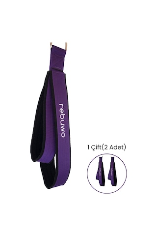 Rebuwo Pilates Elcik Reformer Yoga Pilates Tutma Aparatı Mor Kadife Kumaş & Metal D Tokalı 1 Çift