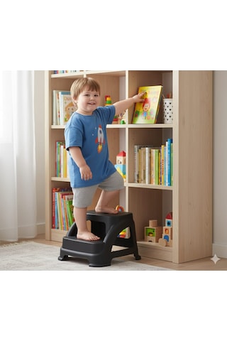 135 Kg Taşıma Kapasiteli Basamaklı Tabure Antrasit Gri