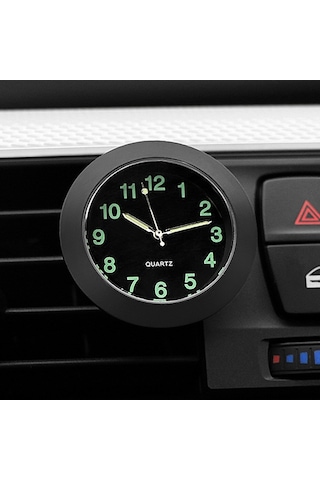 Araba Saati Gece Lambası Elektronik Saat Araba Dekorasyon Siyah