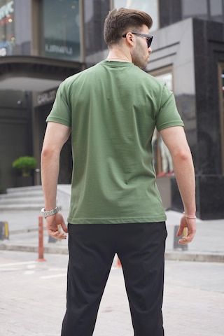 Madmext Haki Yeşili Regular Fit Basic Erkek Tişört 6131 Haki
