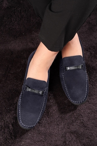 Halb Hakiki Deri Erkek Günlük Ayakkabı, Loafer Ayakkabı, Hafif Ayakkabı, Tokalı Loafer, Süet Loafer