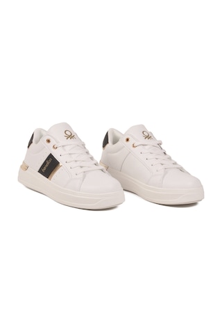 United Colors Of Benetton Bej Altın Bağcıklı Cilt Memory Foam Unisex Spor Ayakkabı Bnı-12074 G Bej-altın