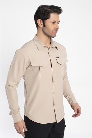 Crozwise Outdoor - Erkek Bej Spor Gömlek - 7132-02 Bej
