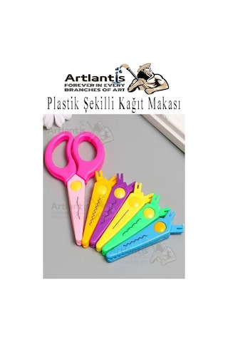 Şekilli Makas Plastik 6 Lı 1 Paket Değişebilen Desenli Tırtıklı Makas Güvenli Plastik Çocuk Şekil Makas Okul Öncesi