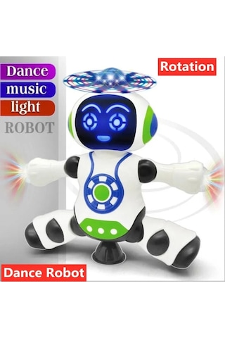 Dans Eden Robot Pervaneli 3d Işıklı Sesli Müzikli Pilli Robot Oyuncak 0