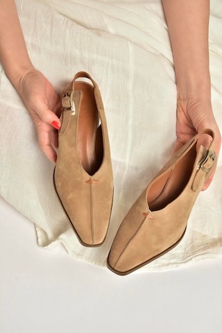 Fox Shoes Y654307302 Vizon Hakiki Deri Süet Kalın Topuklu Western Ayakkabı vizon