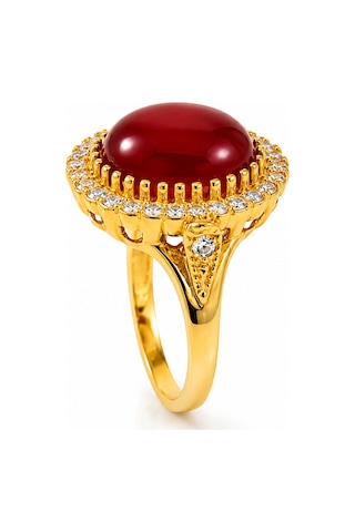 Yazıcılar 14 Ayar Altın Ruby Queen Zarif Yüzük 3,49 Gr 898