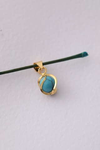 14 Ayar Altın Firuze Boncuklu Kafesli El Işi Kolye Ucu