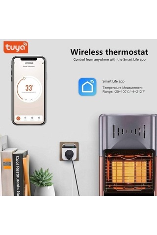 Besthome1 Priz Programlanabilir Akıllı Wifi Termostat, Mini Sıcaklık Ve Enerji Kontrol Cihazı