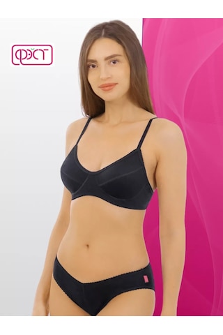 Fest Kupasız, Push-up'sız, Süngerli Pamuklu Sütyen. 228631300 Siyah