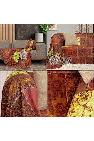 Latuda Concept Softmicro Etnik Desenli Boho Koltuk Örtüsü, Tv Battaniyesi 180 x 300 CM