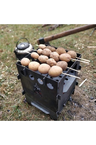 XL Ateş Kutusu Çok Yakıtlı Taşınabilir Katlanır Kamp Ocağı Çınar Extreme Çok Renkli