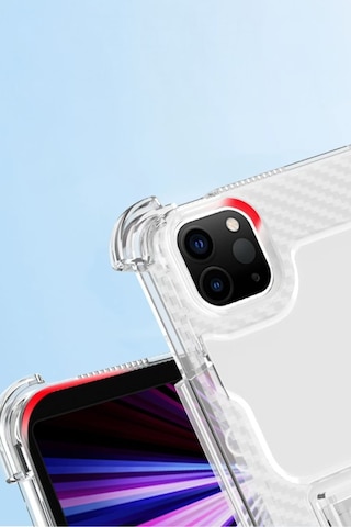 Apple Uyumlu iPad 9. Nesil 10.2 Kılıf Kalem Bölemli Standlı Darbelere Dayanıklı Şeffaf Kapak A2602 A2603 A2604 A2605 Kılıf