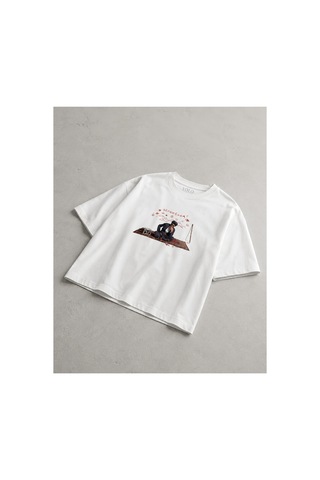 Yolo Street Özel Tasarım Etnik Halı Motifli Oversize Beyaz %100 Pamuk Erkek Tişört Vintage Streetwear 1abeyaz