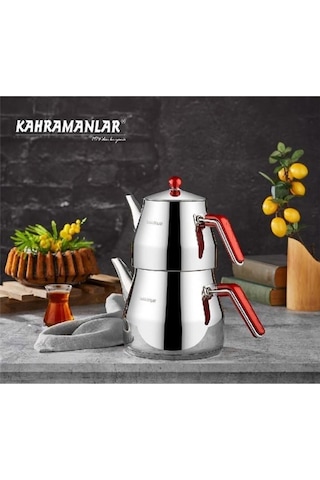 Kah D-217 Prizma Orta Boy Çaydanlık Gri