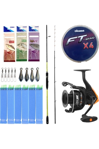 Yek Outdoor Hazır Tekne Oltası Seti Okuma Orata Tekne Kamışı 202cm 150-200gr 2 Parça Olta Kamışı&okuma Revenger 65 Fd Olta Makinesi