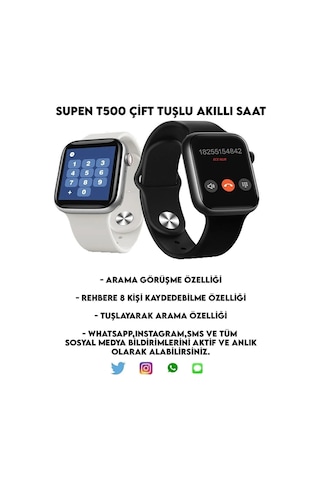 T500 Uyumlu Akıllı Saat Nabız Ölçer Bileklik Adımsayar Smart Watch Mesaj Okuma Pembe - 281620807