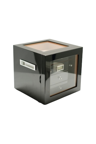 Premiumquality Recoleta Siyah Sedir Humidor Puro Kutusu - Tr9641