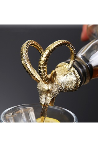 Moveevo Premium Çinko Alaşımlı Geyik Başlı Şarap Sürahisi - Hava Kilitli Silikon Ağız Diğer