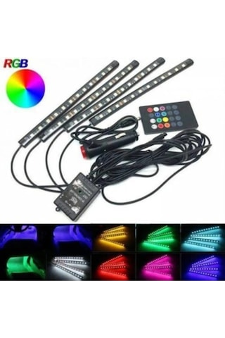 Ayak Altı Aydınlatma Led Araç Içi Sese Duyarlı Rgb Led Kumandalı