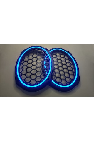 Hoparlör Kapağı Oval 20 Cm Ledli 2'li Takım - Mavi